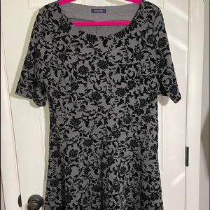 VELVET BLACK and grey dress!